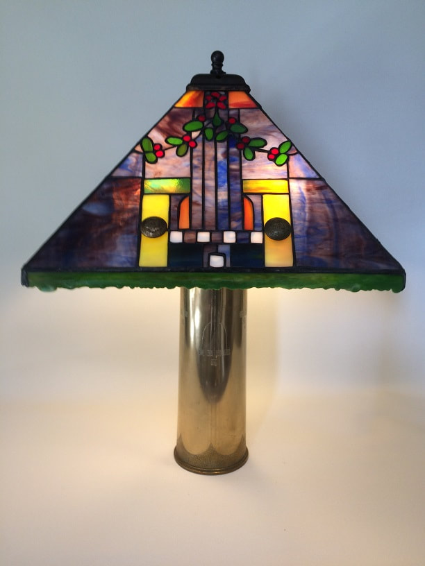 Stained glass lamp art deco